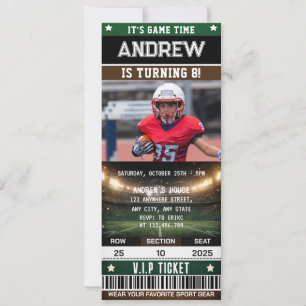 Invitación Entrada de Fútbol Americano con Foto Personalizada