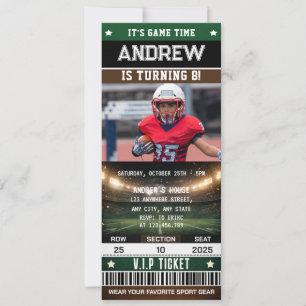 Invitación Entrada de Fútbol Americano con Foto Personalizada