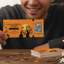 Invitación Entrada de la fiesta de Halloween en negrita negro