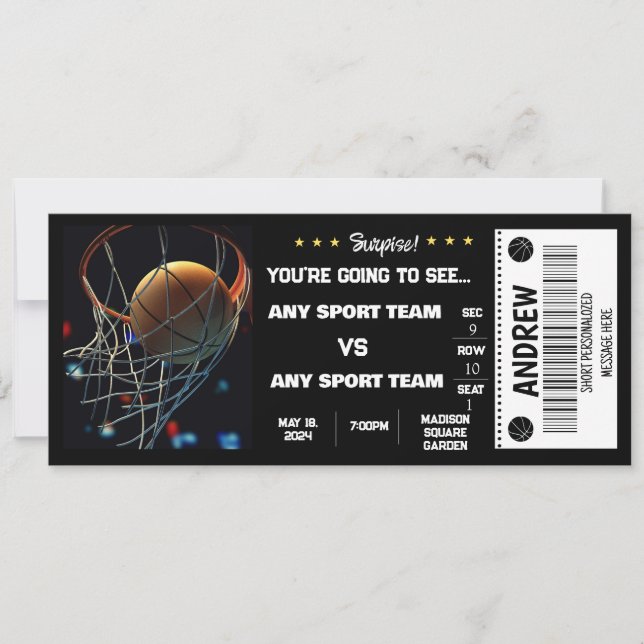 INVITACIÓN ENTRADA DE REGALO DE BALONCESTO SORPRENDENTE (Anverso)