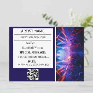 Invitación Entrada de regalo de boleto de concierto personali