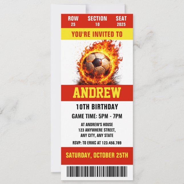 Invitación Entrada digital personal para cumpleaños de niños  (Anverso)