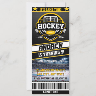 Invitación Entrada Digital Personalizada de Hockey Cumpleaños