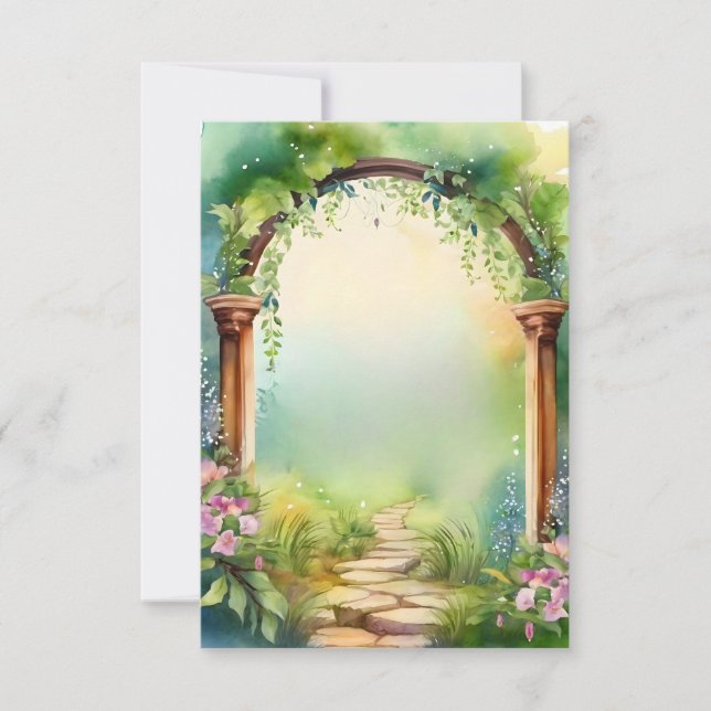 Invitación entrada mágica de acuarela boda (Anverso)