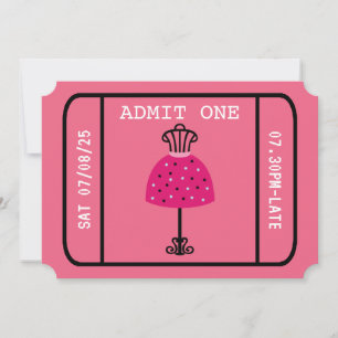 Invitación Entrada para chicas en la noche de fiesta de moda 