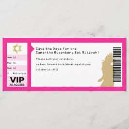 Invitación Entrada para Concierto Bat Mitzvah Salvar Fecha en