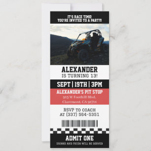 Invitación Entrada para Cumpleaños de Cuadrimoto ATV