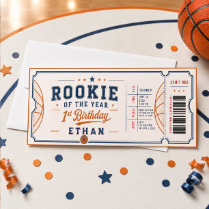Invitación Entrada para el Año de Novato Baloncesto Cumpleaño