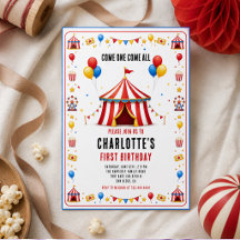 Entrada para el Circo Rojo Moderno Cumpleaños núme