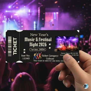 Invitación Entrada para el Festival de Música de Año Nuevo Mo