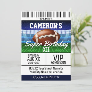 Invitación Entrada para el Partido de Fútbol Fiesta de Cumple