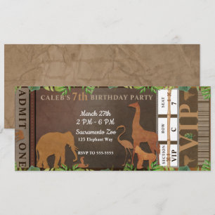 Invitación Entrada para Fiesta de Cumpleaños de Animales Marr
