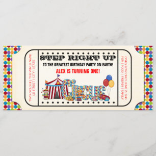 Invitación Entrada para Fiesta de Cumpleaños del Circo de Niñ
