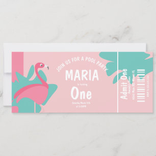 Invitación Entrada para Fiesta de Cumpleaños en Piscina de Fl