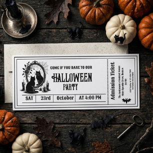 Invitación Entrada para Fiesta de Halloween con Esqueleto Gót