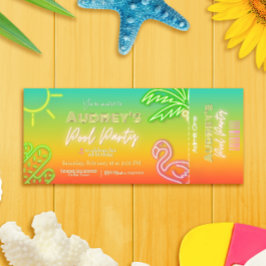 Invitación Entrada para Fiesta en la Piscina 