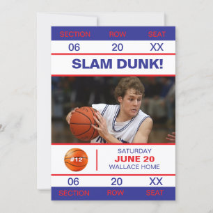Invitación Entrada para graduado de jugador de baloncesto