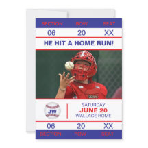 Entrada para graduado de jugador de béisbol