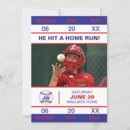 Invitación Entrada para graduado de jugador de béisbol