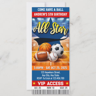 Invitación Entrada para la fiesta de cumpleaños Personal All 