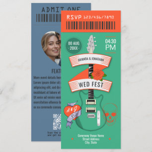 Invitación Entrada para la fiesta de después de la boda Glow