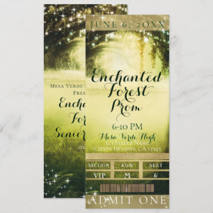 Invitación Entrada para la fiesta VIP de Prom de Bosque y Luc