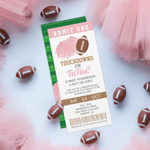 Invitación Entrada para la Revelación del Sexo con Touchdowns