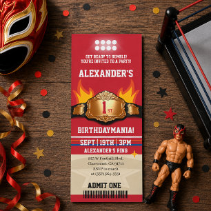 Invitación Entrada para Lucha Libre Cumpleaños 1