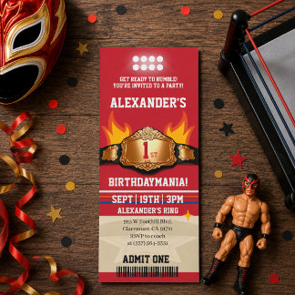 Invitación Entrada para Lucha Libre Cumpleaños 1