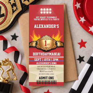 Invitación Entrada para Lucha Libre Cumpleaños 1