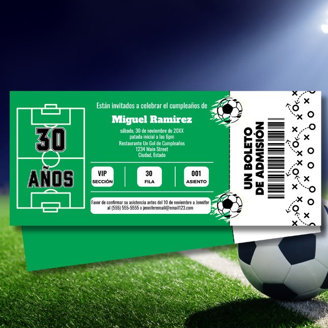 Invitación Entrada para Partido de Fútbol Español para Fiesta (Subido por el creador)
