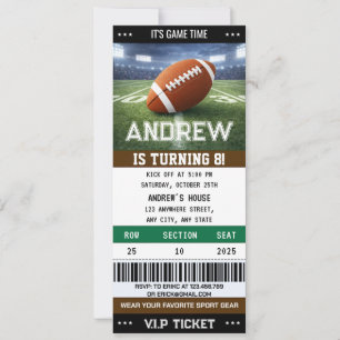 Invitación Entrada Personalizada de Fútbol Americano