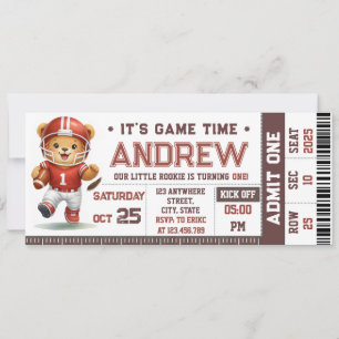 Invitación Entrada Personalizada de Fútbol Americano de Cumpl