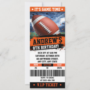 Invitación Entrada Personalizada de Rugby Cumpleaños Fiesta N