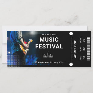 Invitación Entrada personalizada para festival de música Even