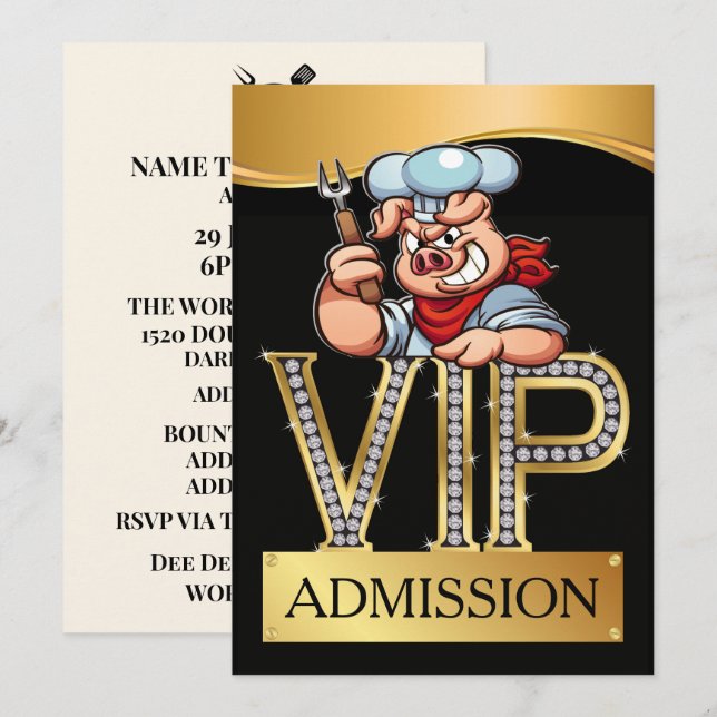 Invitación Entrada VIP BBQ (Anverso / Reverso)