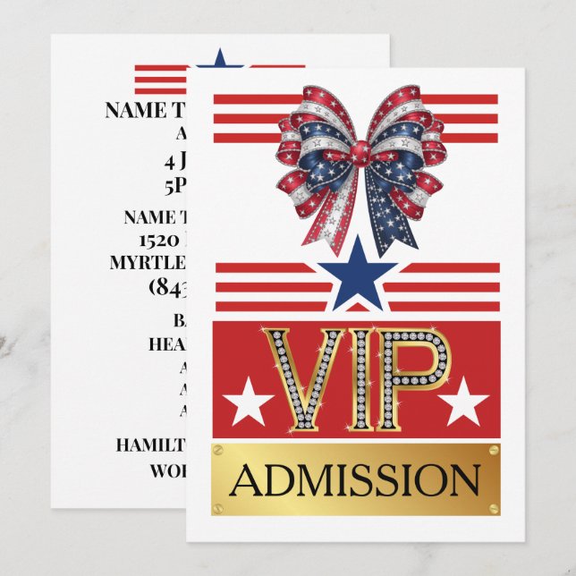 Invitación Entrada VIP del PARTIDO PATRIÓTICO (Anverso / Reverso)