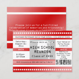 Invitación Entradas de admisión de la escuela secundaria roja