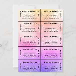 Invitación Entradas de barrido de pañales de arcoiris