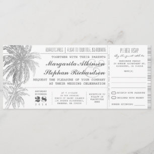 Invitación entradas de boda de destino