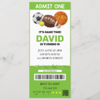 Entradas de Fiesta del niño de cumpleaños de Sport