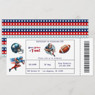 Invitación Entradas de Fútbol Americano para Cumpleaños de To