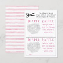 Entradas de rifa de pañales para niña gris rosa
