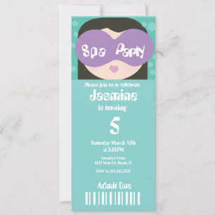 Invitación Entradas de Spa Belleza Cumpleaños Estilo