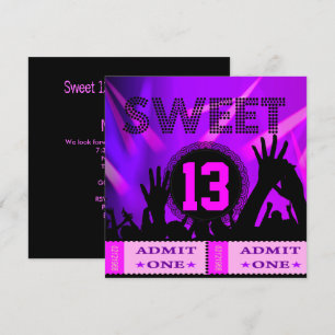 Invitación Entradas divertidas para cumpleaños 13 dulces 13
