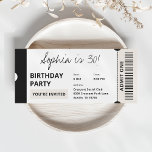Invitación Entradas modernas y de moda para Fiesta de cumplea<br><div class="desc">Invitación a un Fiesta de cumpleaños moderno 30</div>