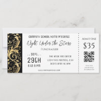 Entradas para el evento escolar Gold Black Border 