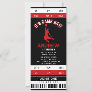 Invitación Entradas personales de los jugadores de baloncesto