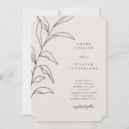 Invitación Entradas simples de Boda de stem de mano