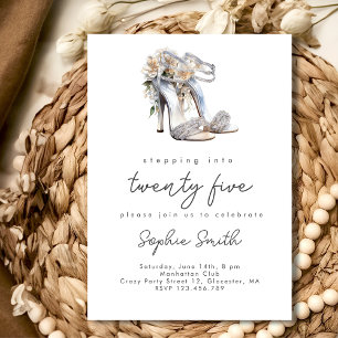 Invitación Entrando...acuarela de fiesta de cumpleaños de muj